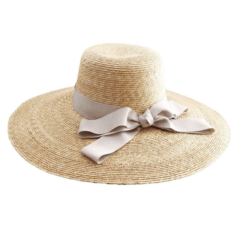Romantic Straw Hat- Nellie Jane- Seagrass with Organic Cotton and Hemp  Trim- Made to order